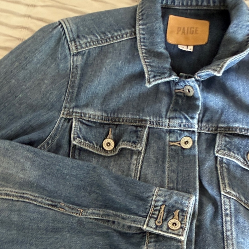 PAIGE Blue Denim Jean Jacket - Picture 4 of 8